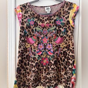 Ivy Jane Embroidered Leopard Print Blouse
